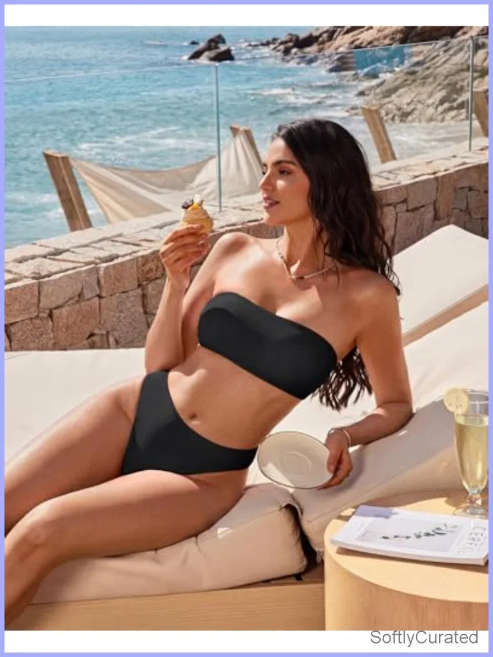 Women Sexy High Waisted Bikini Set Cheeky 2 Piece Bandeau Bathing Suit
